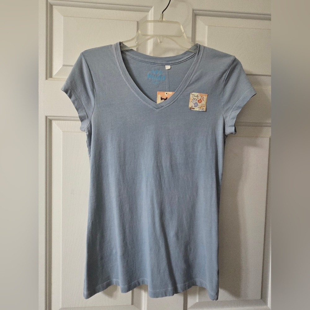 Mudd Light Blue V-Neck Women's Top Junior's Size Large
